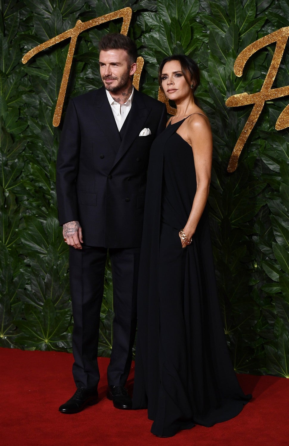 David and Victoria Beckham at 2018 British Fashion Awards.
