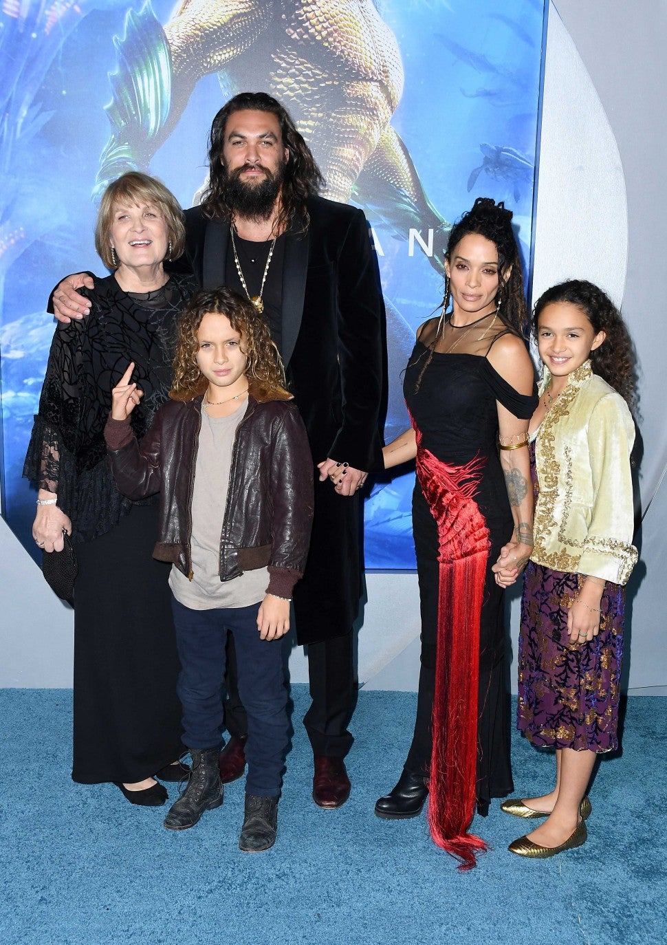 Jason Momoa and his family at the 'Aquaman' premiere at the Chinese Theatre in Hollywood on Dec. 12