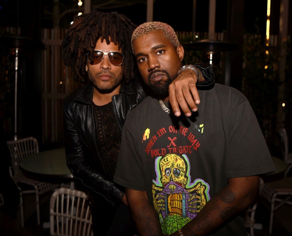 Kanye West and Lenny Kravit Art Basel