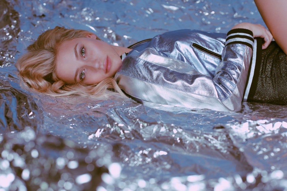 Lili Reinhart in silver The Mighty Company jacket