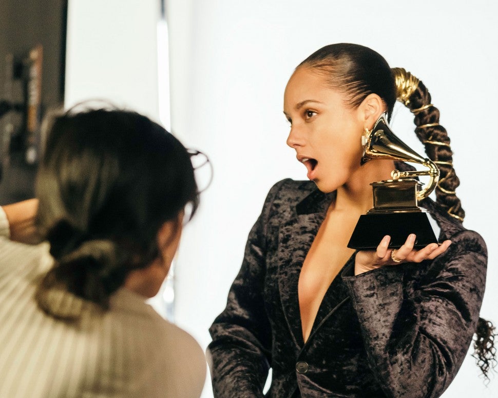 Alicia Keys at Grammys promo shoot