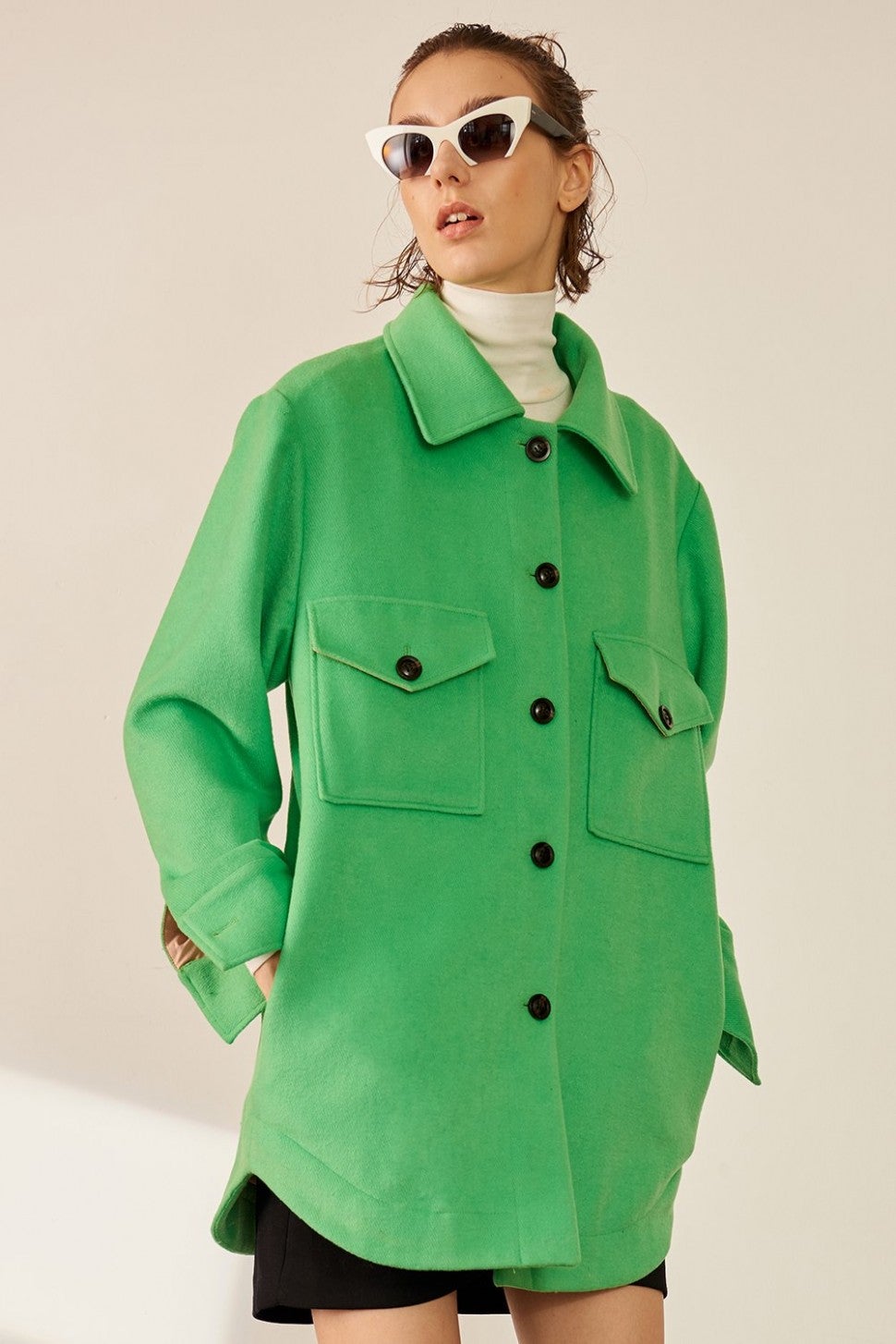 Front Row Shop green coat