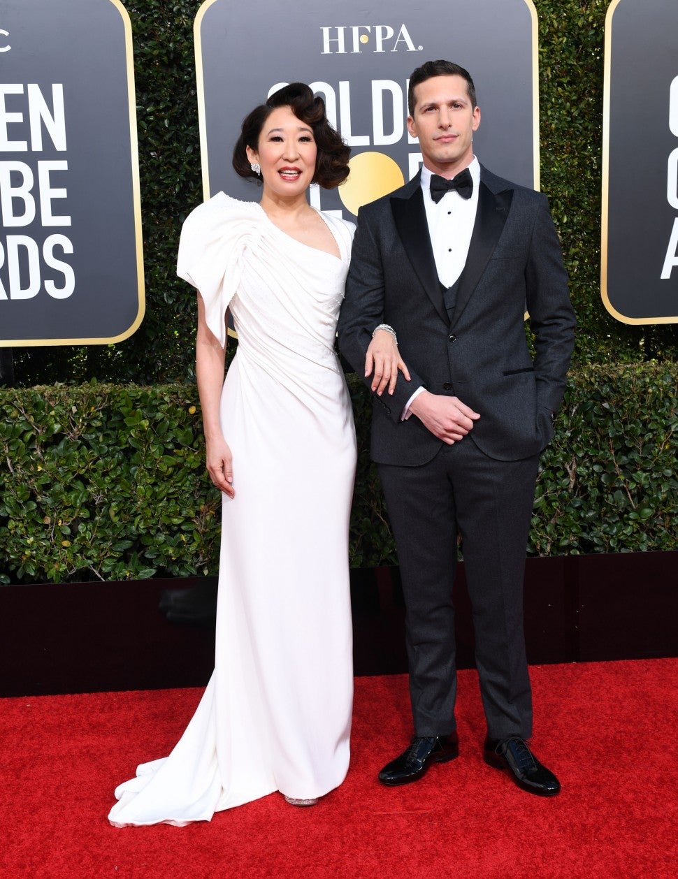 Sandra Oh and Andy Samberg Golden Globes 