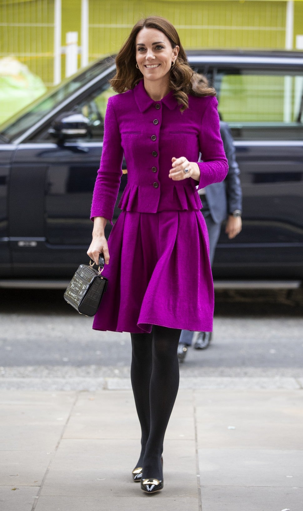 Kate Middleton purple skirt suit at Royal Opera House