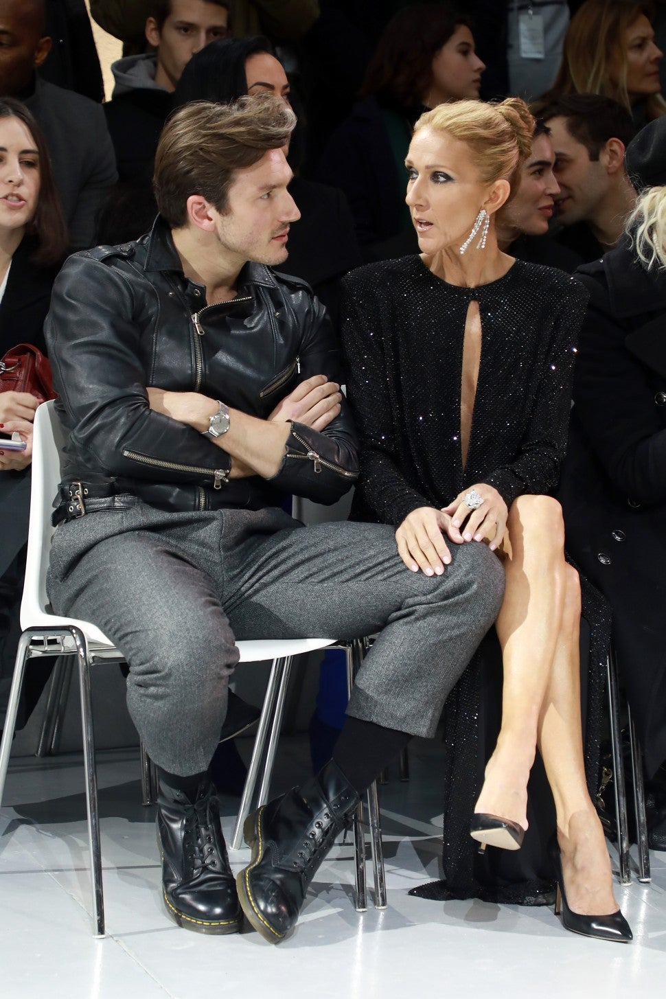 Celine Dion and Pepe Munoz at Alexandre Vauthier couture show