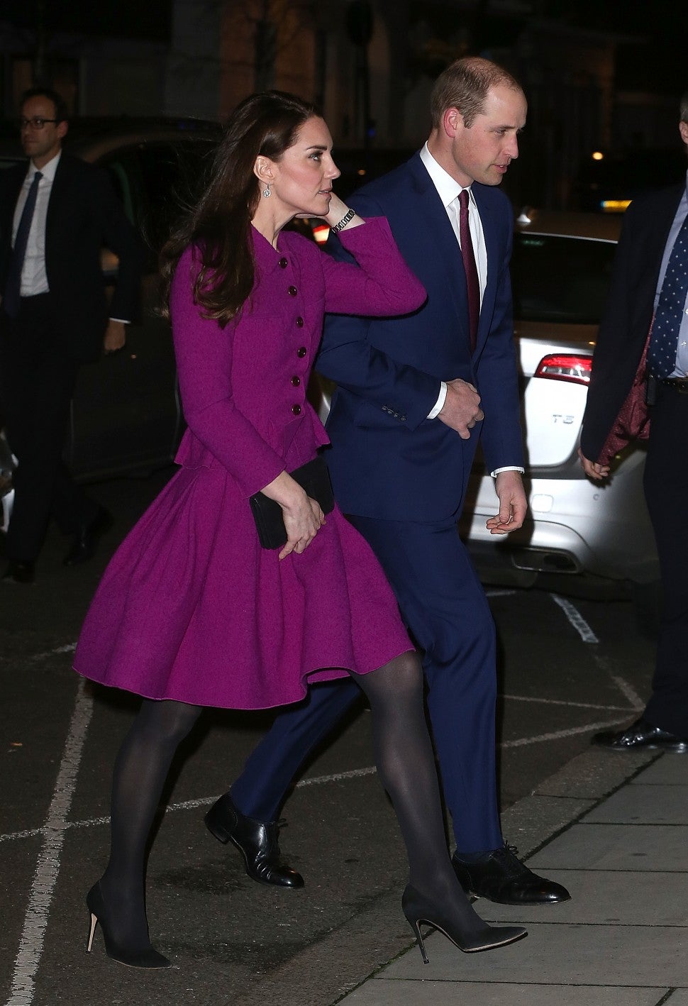 Kate Middleton purple Oscar de la Renta skirt suit 2017