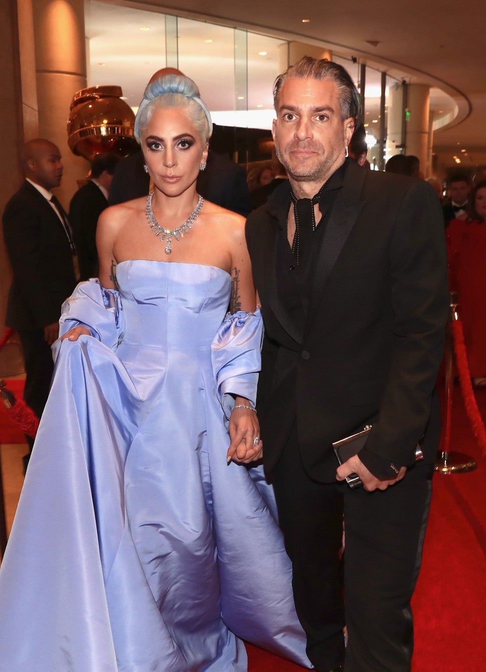 Lady Gaga and Christian Carino arrive to the 76th Annual Golden Globe Awards held at the Beverly Hilton Hotel on January 6, 2019.