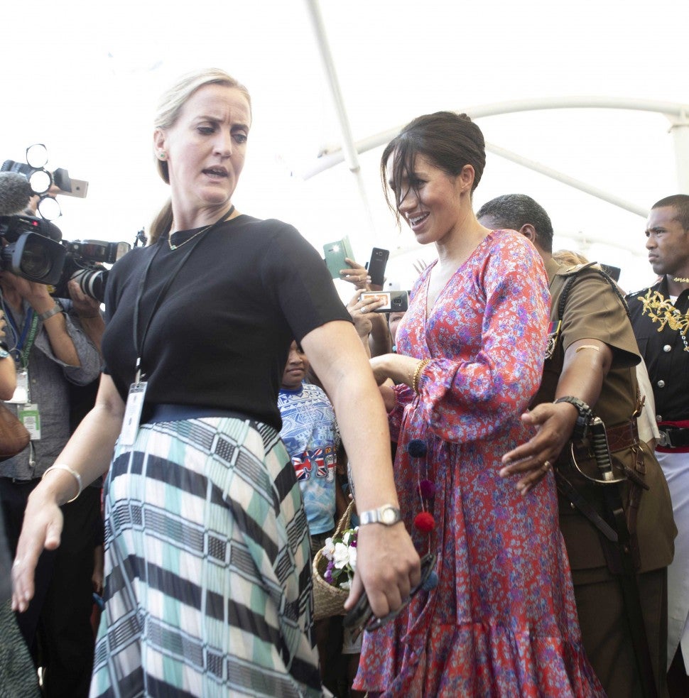 Meghan Markle with her Chief Bodyguard in Fiji in Oct. 2018