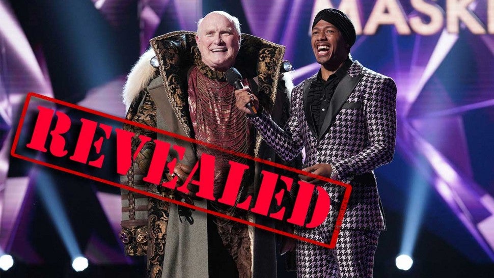 Terry Bradshaw and host Nick Cannon on 'The Masked Singer'