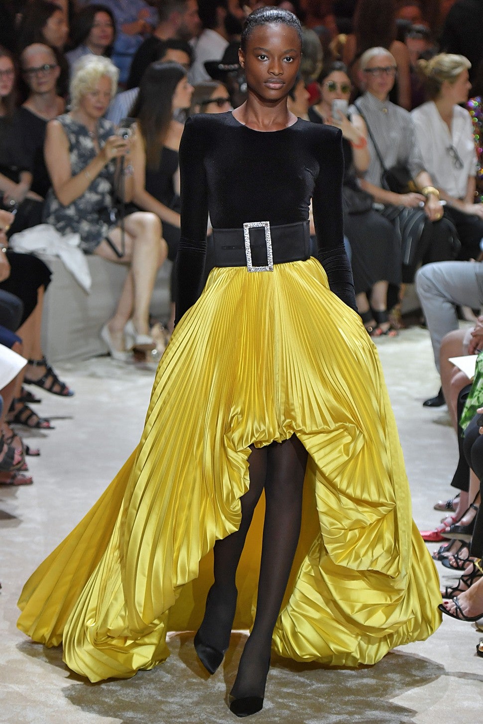 Alexandre Vauthier couture fall 2019 yellow skirt dress