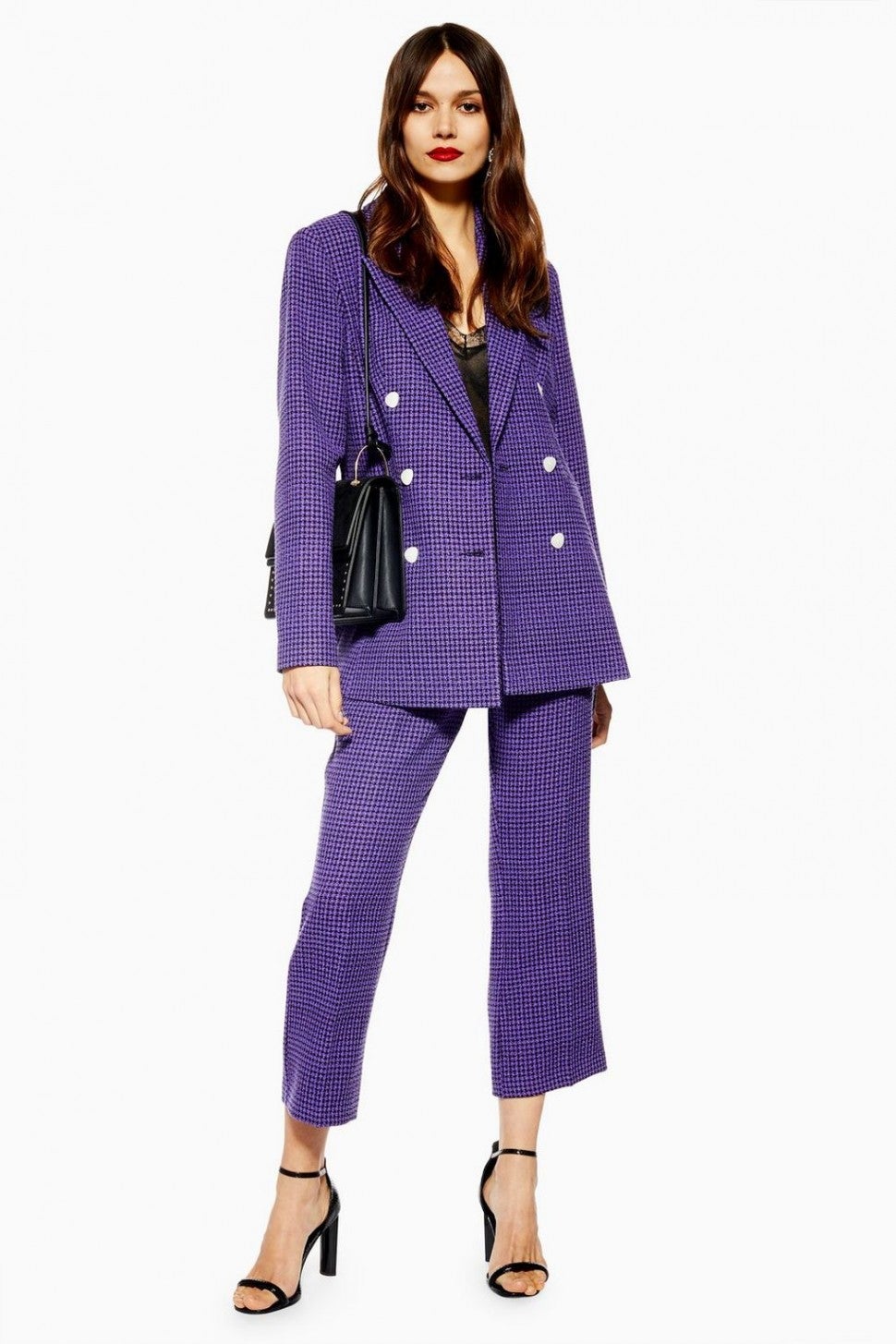 Topshop purple boucle suit
