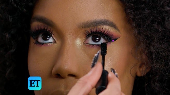 Cardi B GRAMMYs makeup tutorial mascara