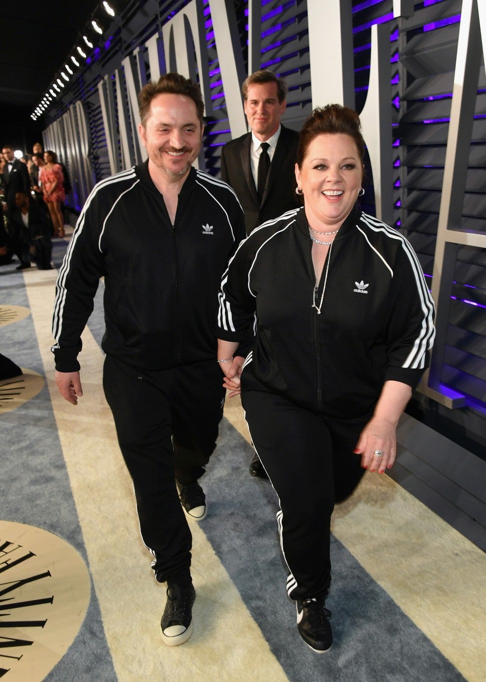 Ben Falcone and Melissa McCarthy attend the 2019 Vanity Fair Oscar Party hosted by Radhika Jones at Wallis Annenberg Center for the Performing Arts on February 24, 2019. 