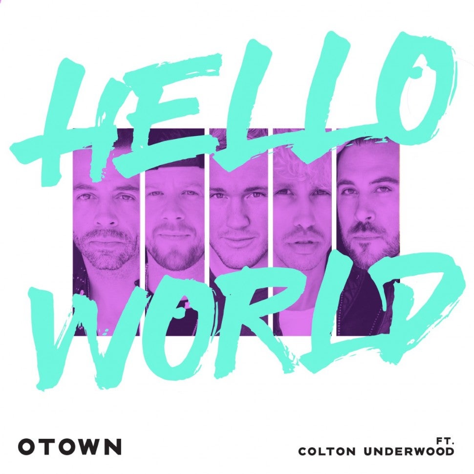 O-Town and Colton Underwood on 'Hello World' cover art