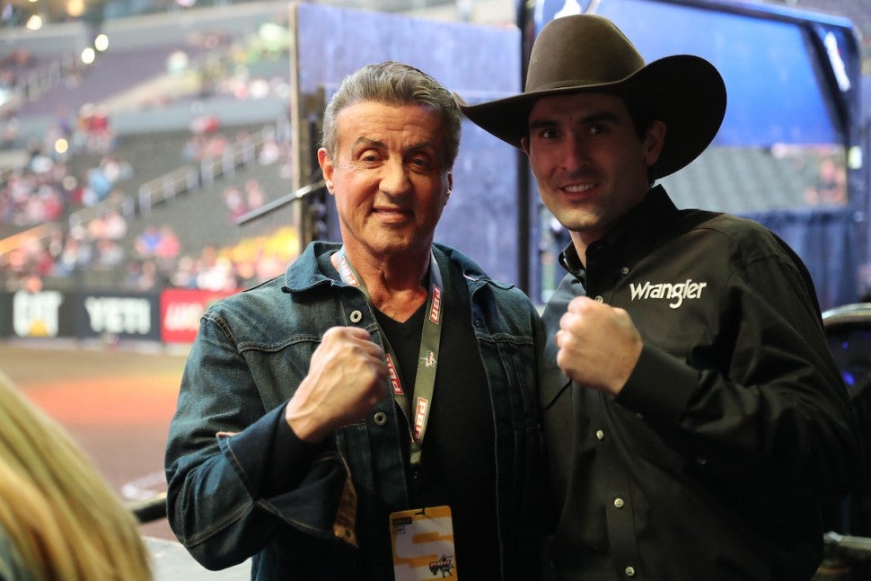 Sylvester Stallone professional bull riding event