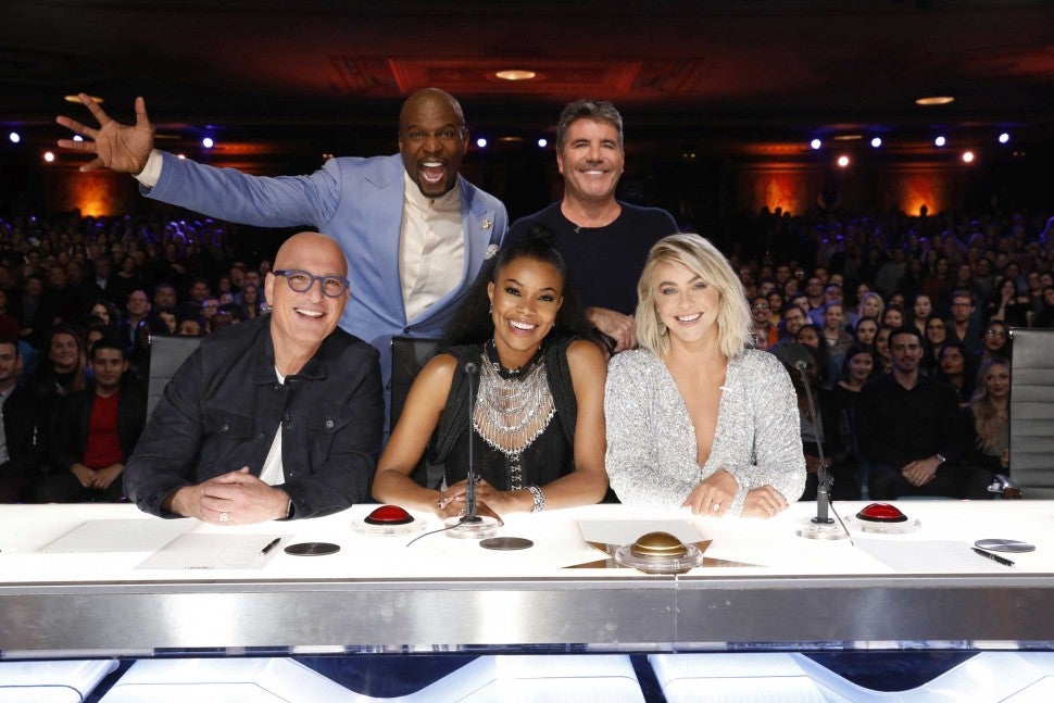 Terry Crews, Simon Cowell, Howie Mandel, Gabrielle Union and Julianne Hough tape auditions for Season 14 of 'America's Got Talent'