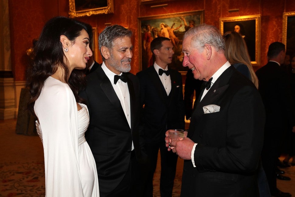 Amal & George Clooney with Prince Charles at Prince's Trust dinner