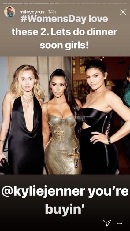 Miley Cyrus, Kim Kardashian and Kylie Jenner