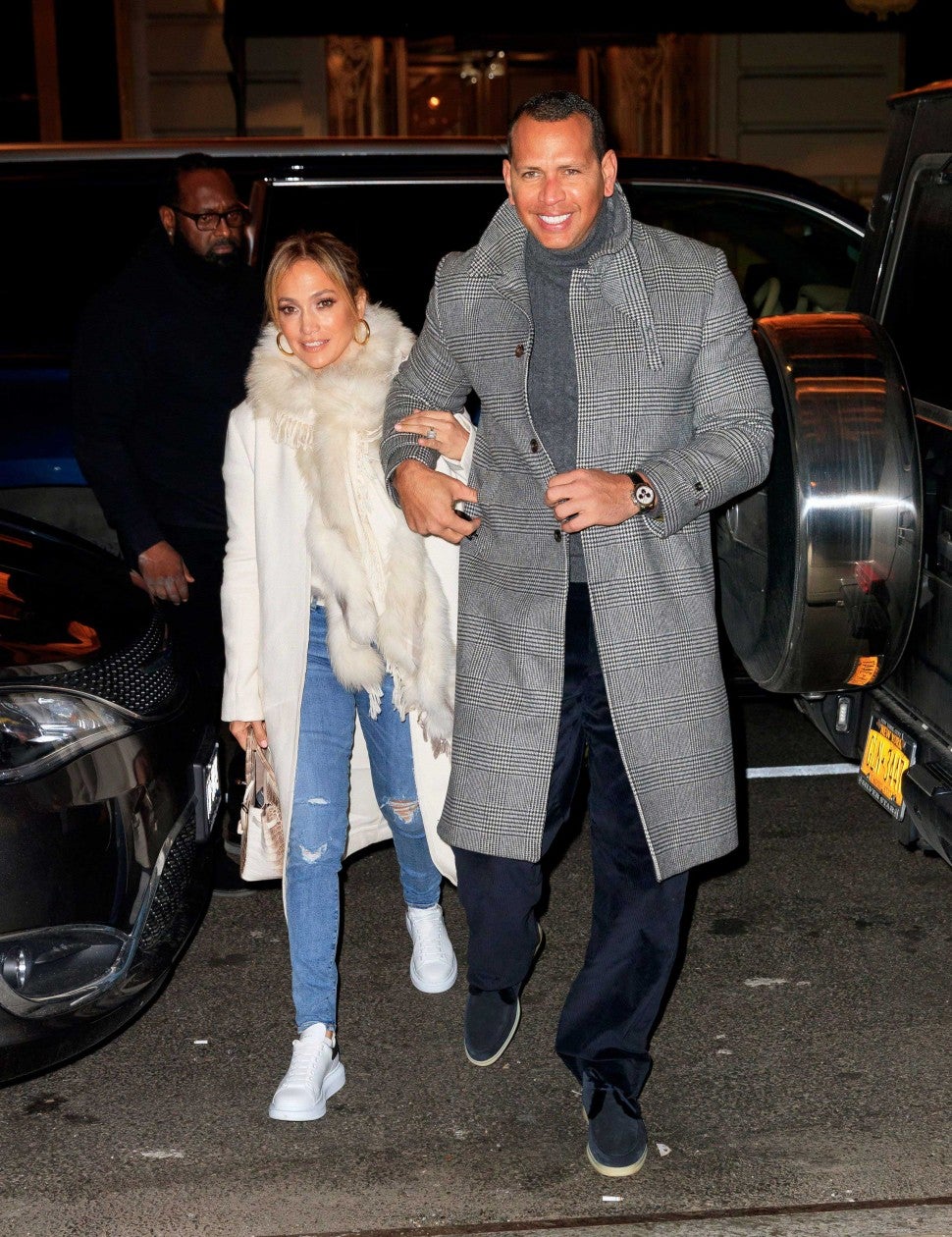 Jennifer Lopez and Alex Rodriguez in New York City on March 17