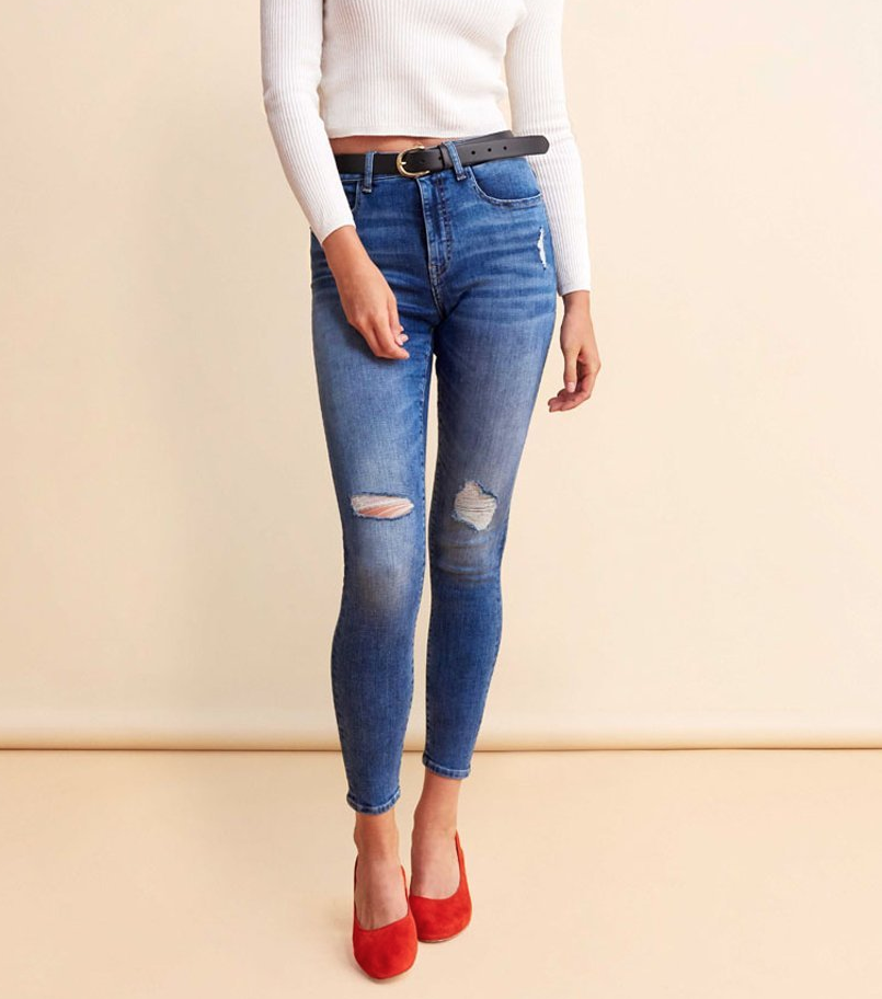 Warp + Weft distressed skinny jeans