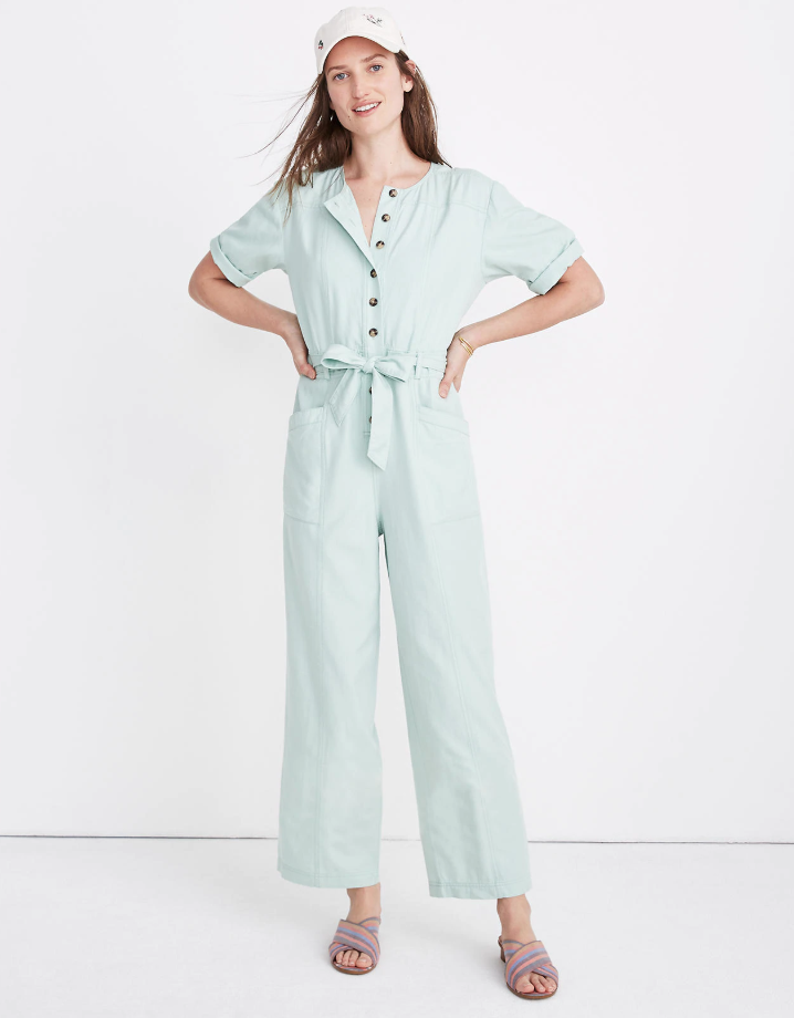 Madewell light blue coverall jumpsuit