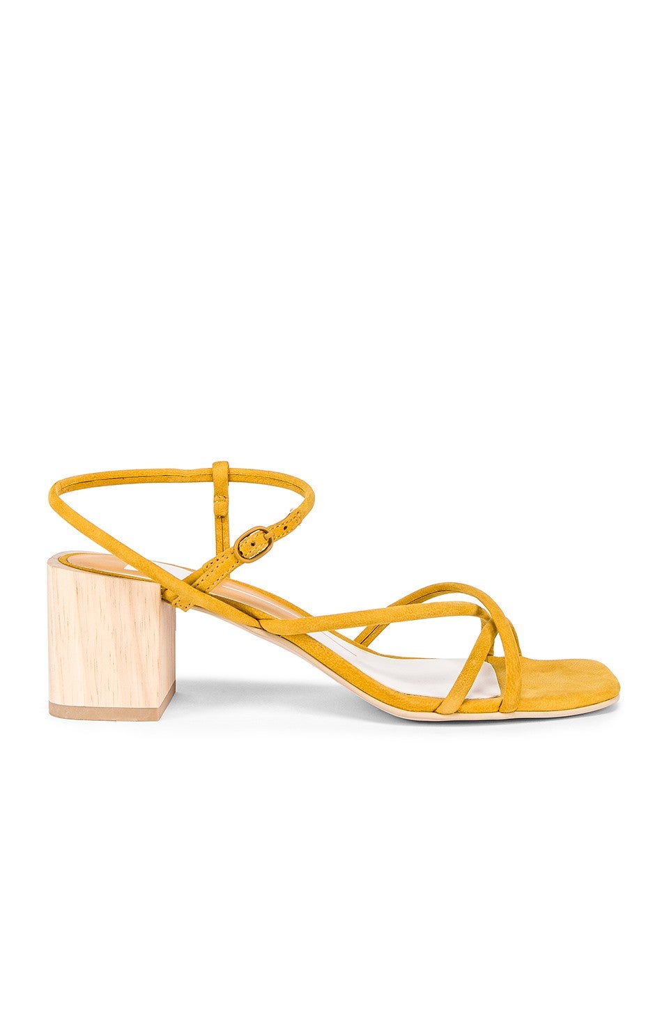 Dolce Vita strappy yellow wooden heel sandal