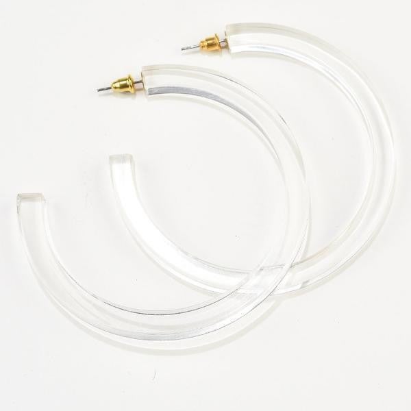 Ink and Alloy clear lucite hoop earrings