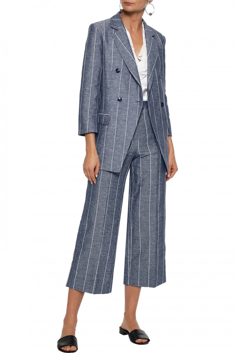 Iris and Ink pinstripe culotte suit