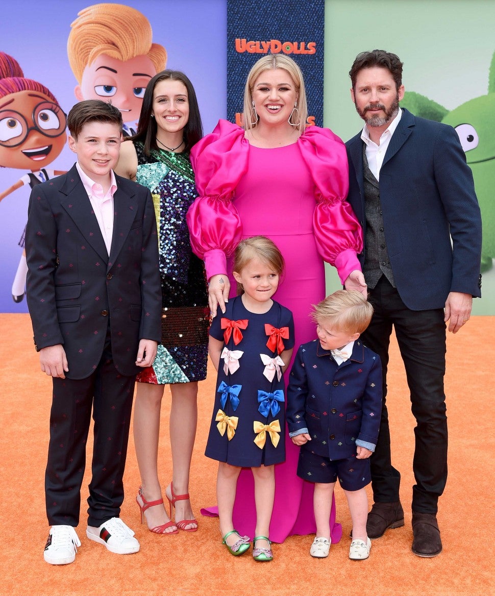 Kelly Clarkson and her family at the premiere of 'UglyDolls' in LA on April 27.