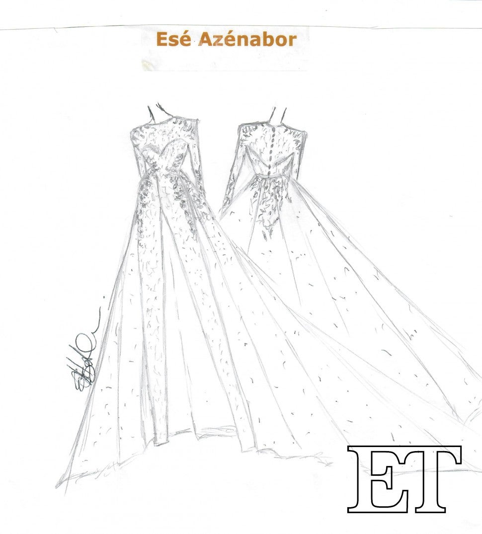 Esé Azénabor’s sketch of LeeAnne Locken's reception outfit.