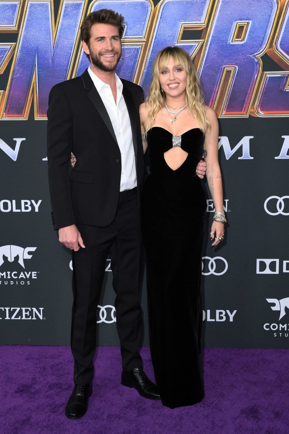 Liam Hemsworth and Miley Cyrus at the 'Avengers: Endgame' premiere in L.A. on April 22.