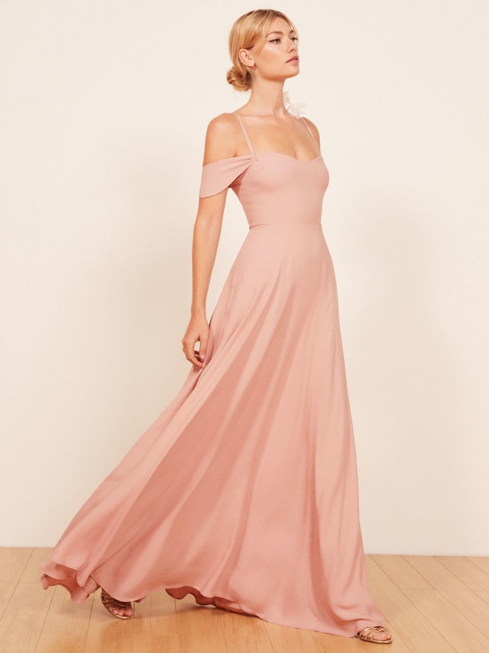 Reformation pink wedding dress