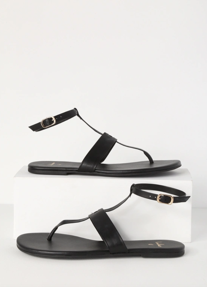 Lulus black flat sandal