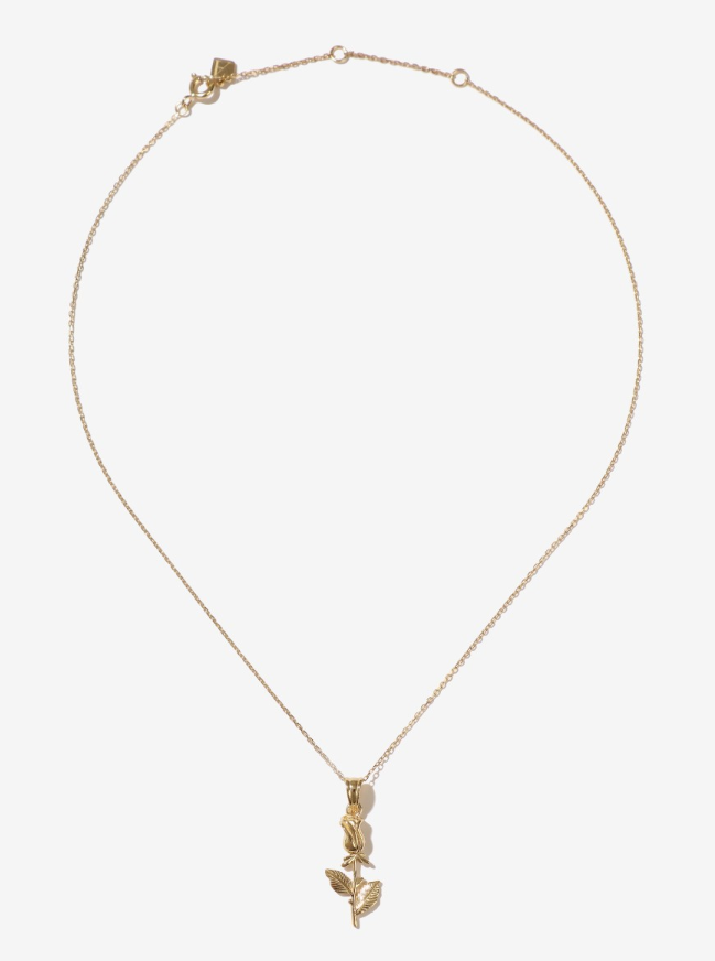 Adornmonde gold rose necklace