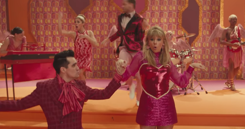 Taylor Swift ME! music video pink sequin heart mini dress