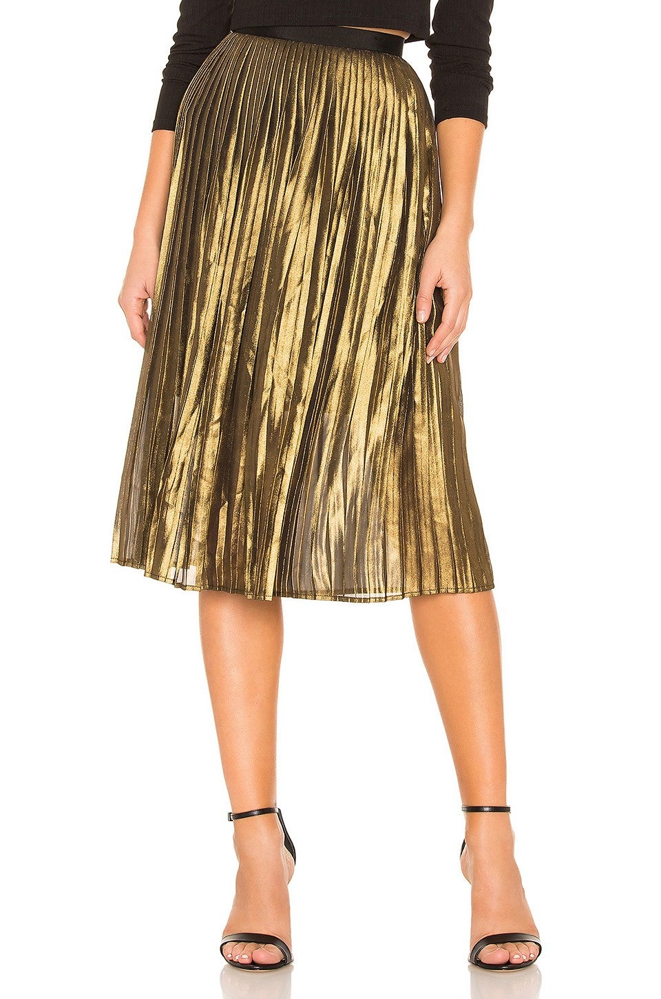 BB Dakota gold pleated skirt