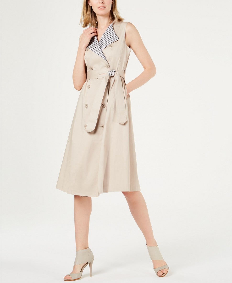 Calvin Klein sleeveless trench coat dress
