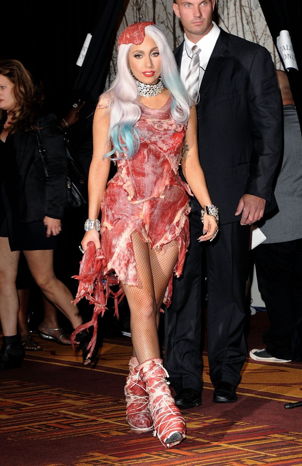 Lady Gaga in the meat dress