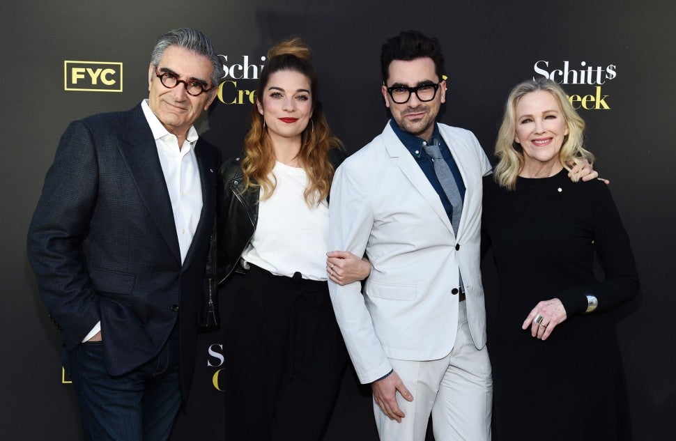 Eugene Levy, Annie Murphy, Daniel Levy and Catherine O’Hara at FYC screening on may 30