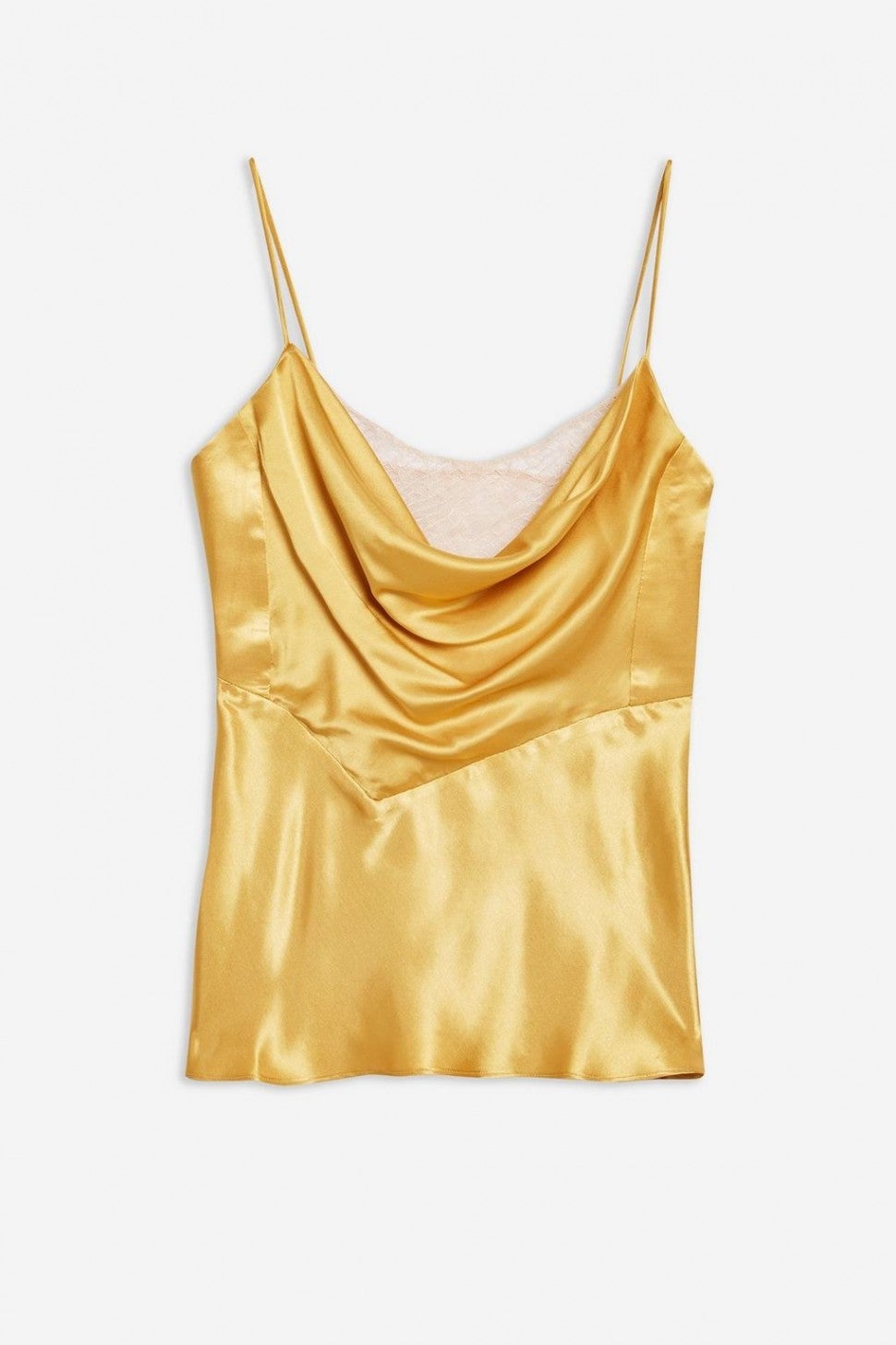 Topshop gold lace cowl cami