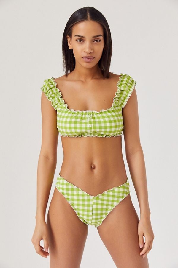 Urban Outfitters green gingham bikini