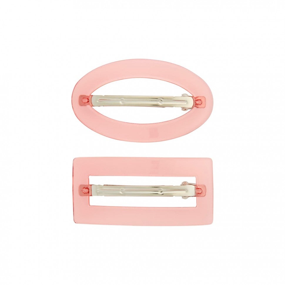 Cara clear pink hair clips