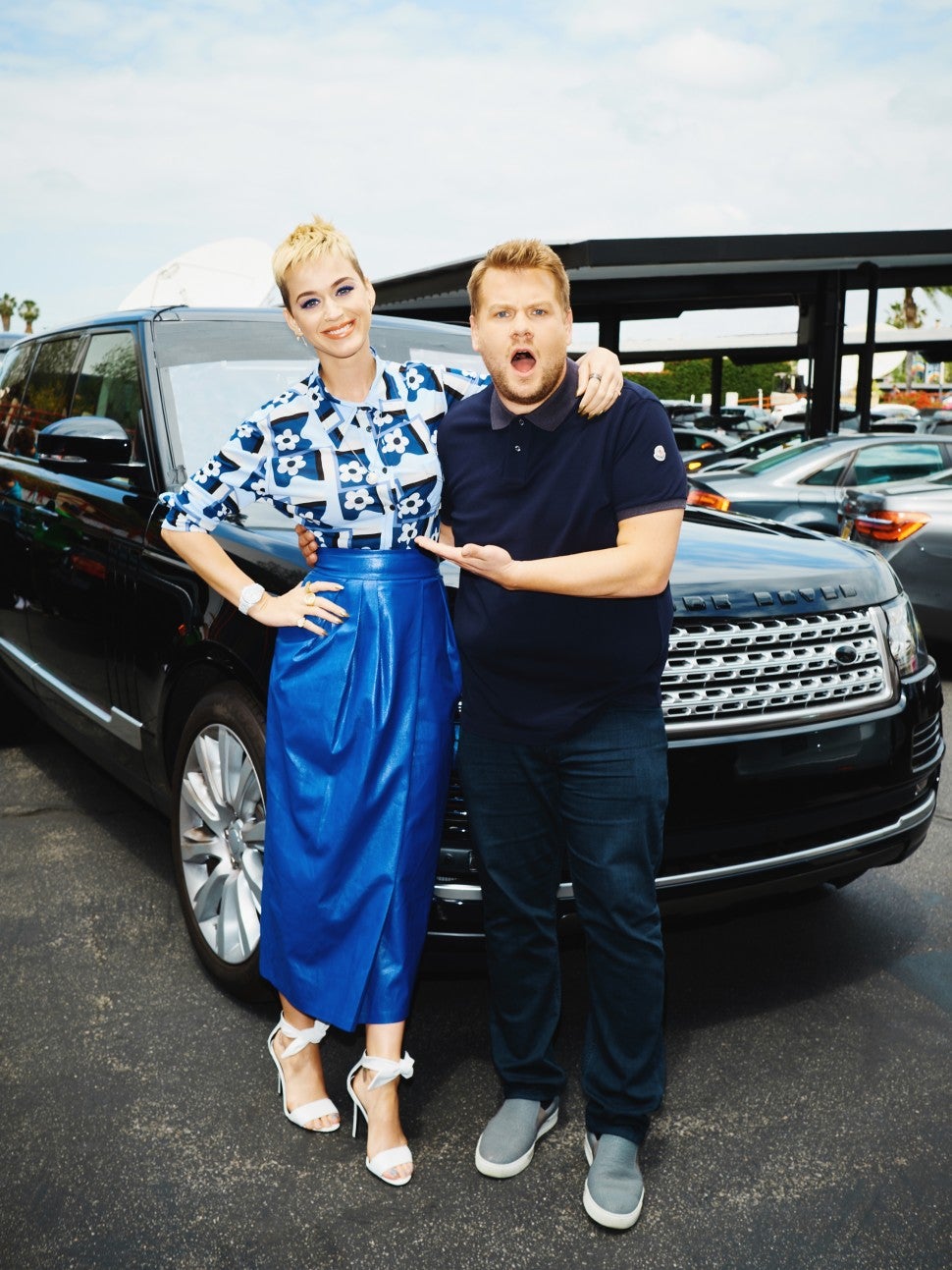 Katy Perry performs a Carpool Karaoke during "The Late Late Show with James Corden" in 2017