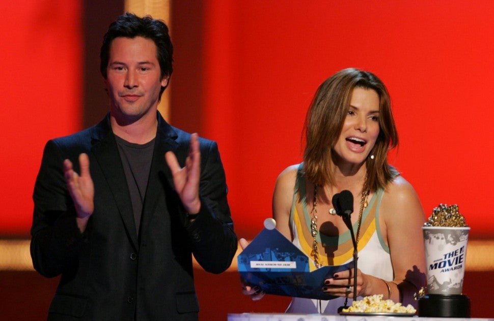 Sandra Bullock and Keanu Reeves at 2006 MTV Movie Awards