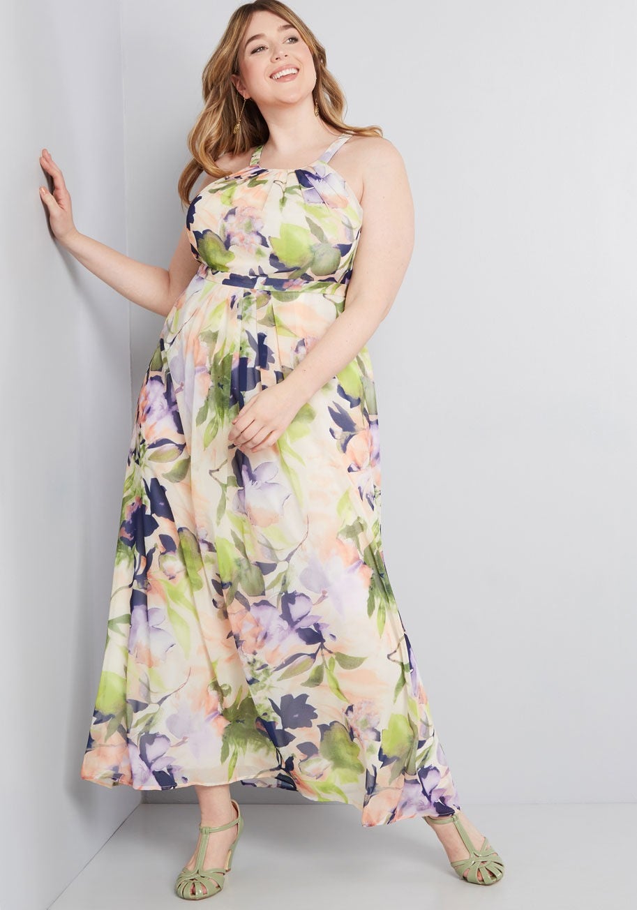 Modcloth floral maxi dress
