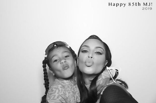 North West and Kim Kardashian at MJ's Birthday
