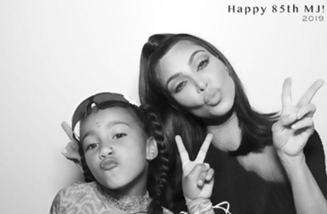 North West and Kim at MJ's Birthday
