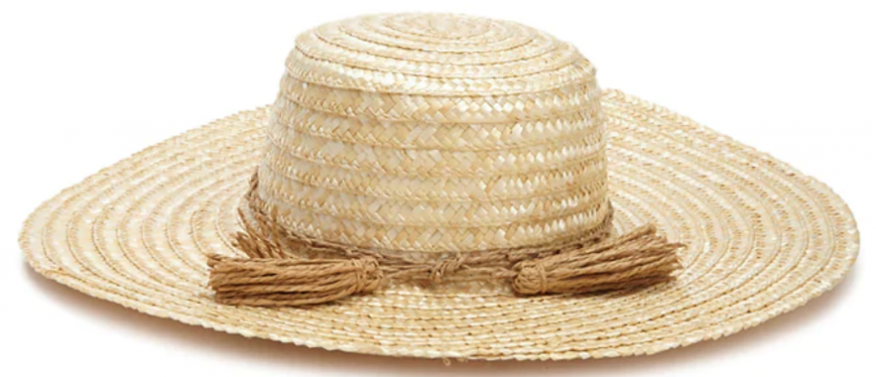 Forever 21 Wide-Brim Straw Tassel-Trim Hat