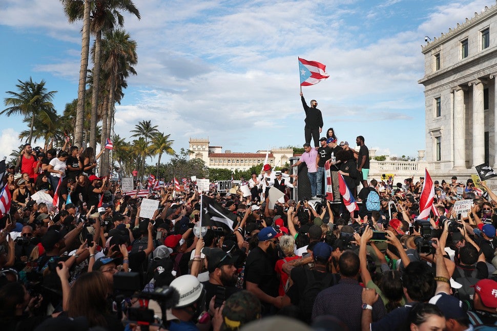 Bad Bunny Ricky Martin Puerto Rico Protest