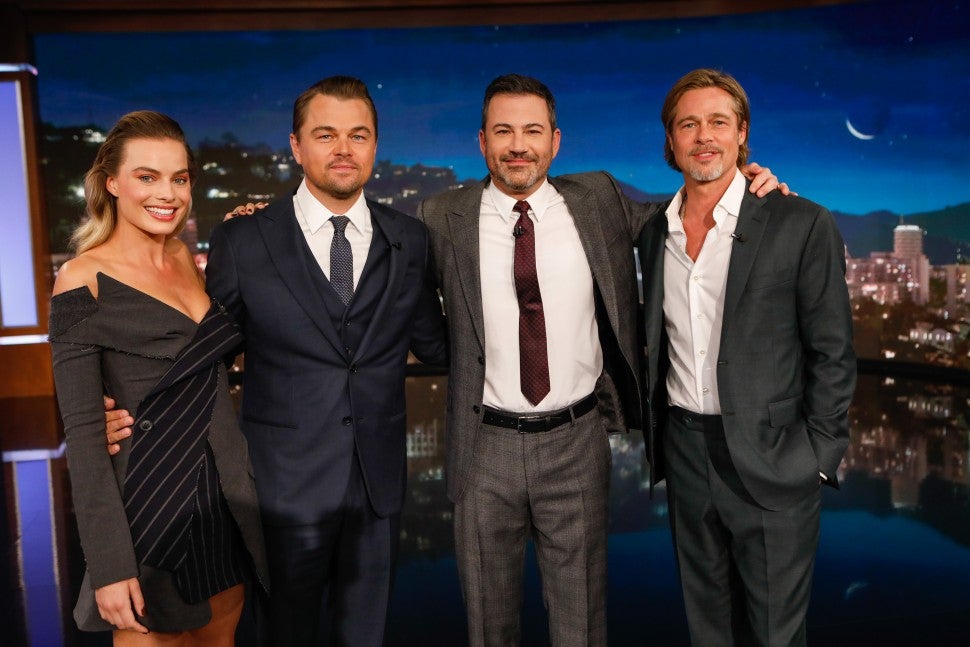 Margot Robbie, Jimmy Kimmel, Brad Pitt and Leonardo DiCaprio